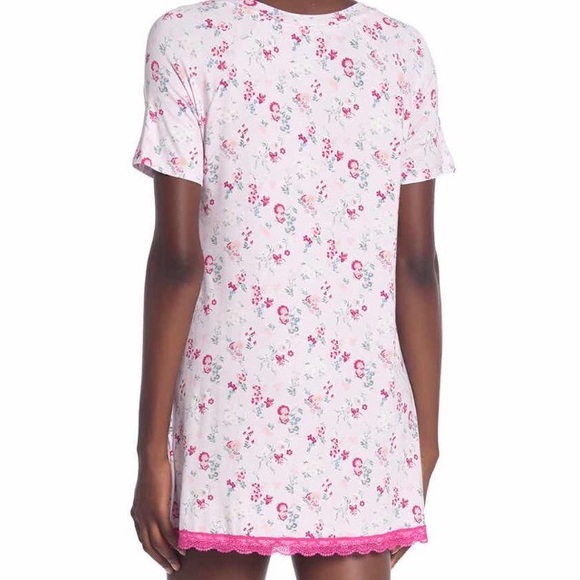 Flowered nightshirt with lace NWT S or L - Picture 3 of 4
